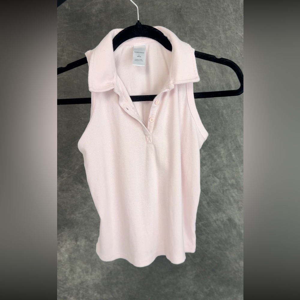 Nordstrom Girls Blush Pink Sleeveless V-Neck Top | L 10/12